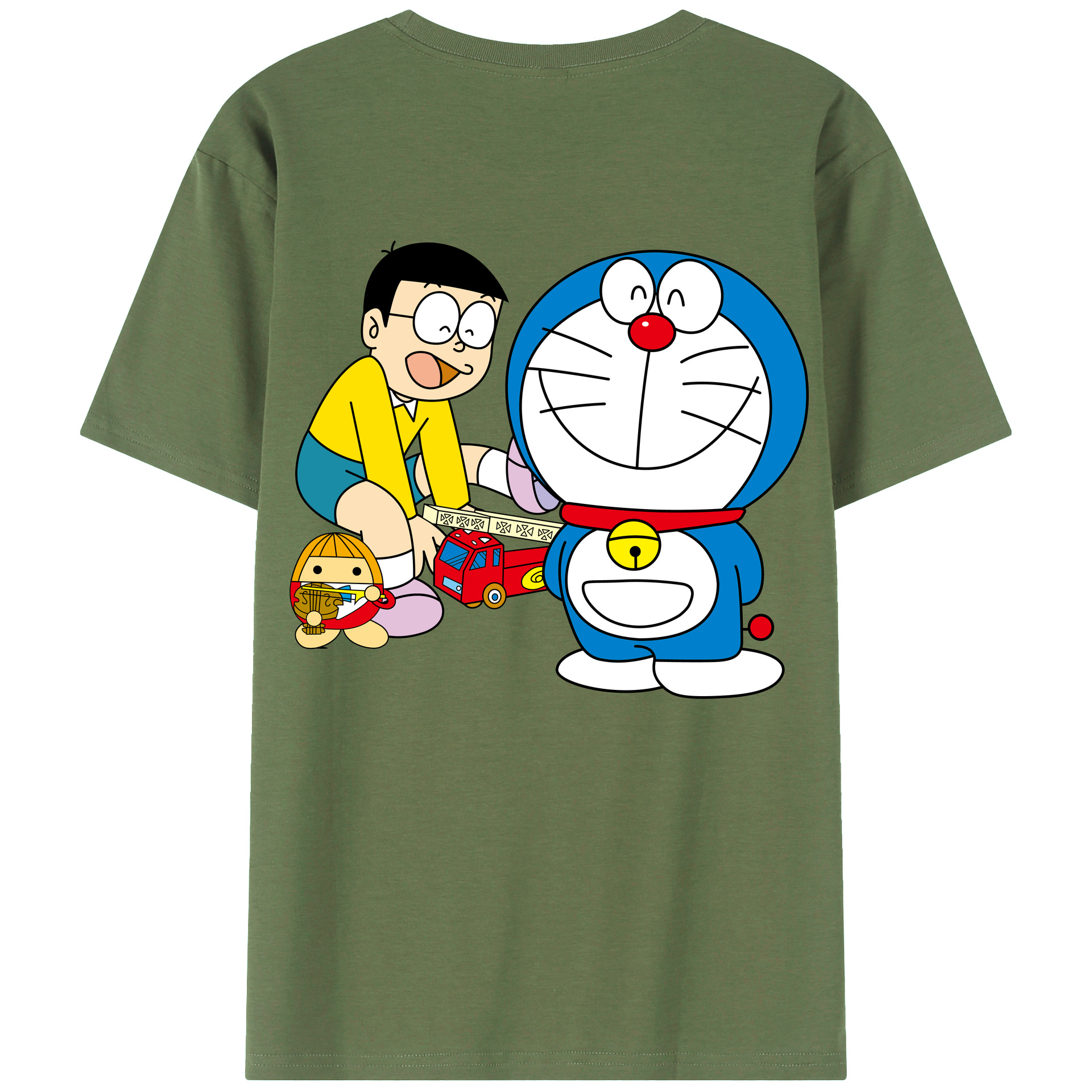 （画像用） ドラえもん Doraemon 綿100％ メンズ半袖Tシャツ（バックプリント） 通気性
